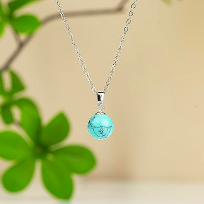 Natural Jade Necklace for Women Sterling Silver Adjustable Handmade Green Jade Pendant Necklaces Healing Crystal Necklace Good Luck Gift for Her - style: Turquoise Necklace