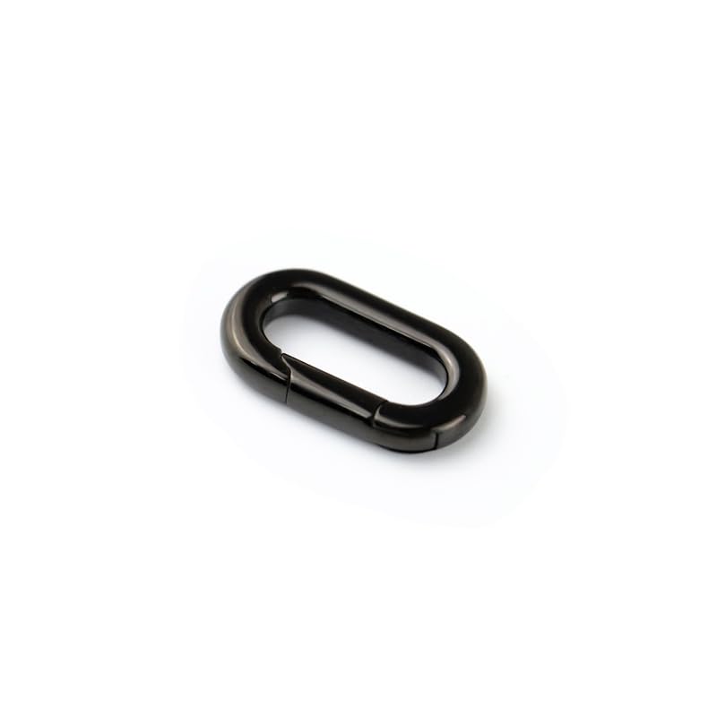 1 Pcs Oval Spring Ring Connector, Stainless Steel Keychain Clasp Hardware for Key Rings & DIY Crafts(Black(1.25cm) - color: Black-A