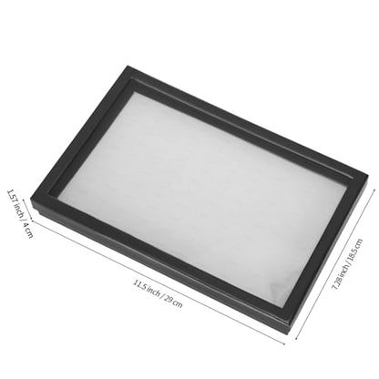KUKUVR 100 Slots Ring Earring Holder Display Case (Black+White) | Velvet, Clear Lid, Ring Earring Storage Organizer Box Tray, for Women and Selling Show - color: Black+White