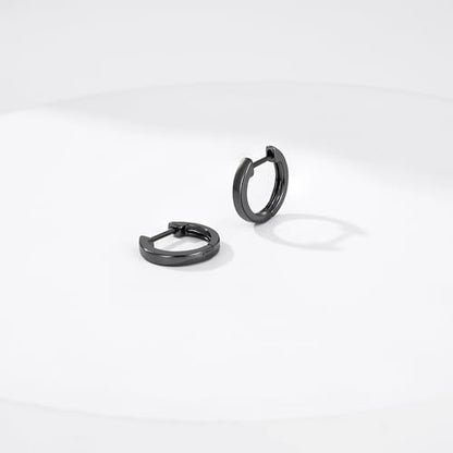 Gacimy Gold Huggie Earrings for Women, 14K Real Gold Plated, Small Hoop Earrings Cartilage Ear Cuff - color: Black, size: 15MM