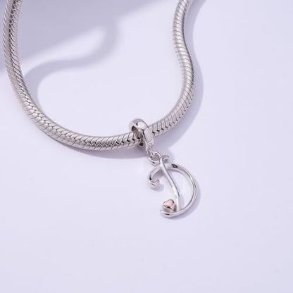 Letter Charms for Pandora Bracelets 925 Sterling Silver Alphabet Initial Charms Bead Jewelry Gift for Women - style: Initial D