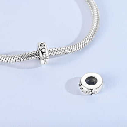 2pcs Stopper Spacer Beads for Pandora Bracelets, Sterling Silver Cross Ladybug Clip Spacer Charms For Bracelet DIY Jewelry Gift - color: Silver Cross