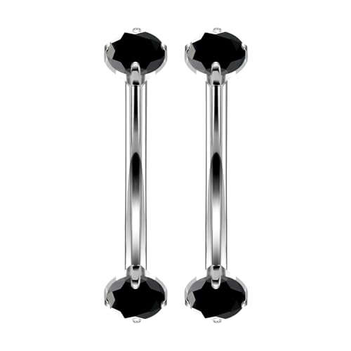 16G Astm F136 Titanium Eyebrow Piercing Jewelry Curved Barbell Eyebrow Ring Vertical Labret Lip Jewelry Daith Rook Earrings Navel Small Belly Button Ring Piercing Jewelry for Women Men CZ - style: 16G, 6MM Length, Black CZ