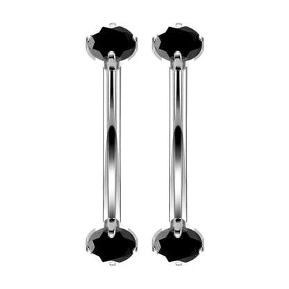 16G Astm F136 Titanium Eyebrow Piercing Jewelry Curved Barbell Eyebrow Ring Vertical Labret Lip Jewelry Daith Rook Earrings Navel Small Belly Button Ring Piercing Jewelry for Women Men CZ - style: 16G, 6MM Length, Black CZ