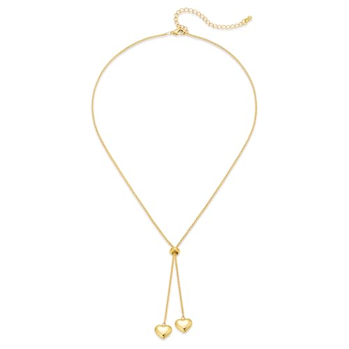 Gold Lariat Necklace for Women Heart Pearl Y - Shaped Long Necklace Simple Chain Trendy Jewelry Gifts - color: Gold-B