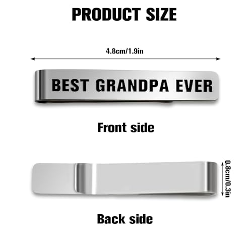 Bicfuiot Father's Day Christmas Birthday Valentines Graduation Gifts for Boyfriend Dad Uncle Grandpa Husband Son,Tie Clips - style: Grandpa