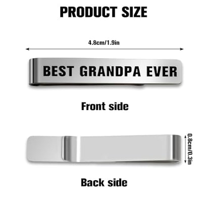 Bicfuiot Father's Day Christmas Birthday Valentines Graduation Gifts for Boyfriend Dad Uncle Grandpa Husband Son,Tie Clips - style: Grandpa