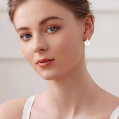 Pearl Earrings for Women Minimalist Pearl Drop Earrings Elegant Leverback Dangle Earrings Wedding jewelry Bridesmaid Gifts - style: 3pcs