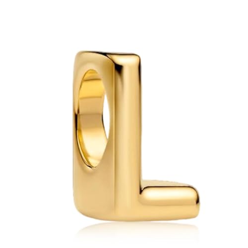 S925 A-Z Bead Charms,Initial Letter Alphabet, 14K Gold Plated, for Bracelet Necklace, Gift for Mothers Nurses Day Graduation Birthday Anniversary, for Girlfriend Family Friend, for Pandora - style: L