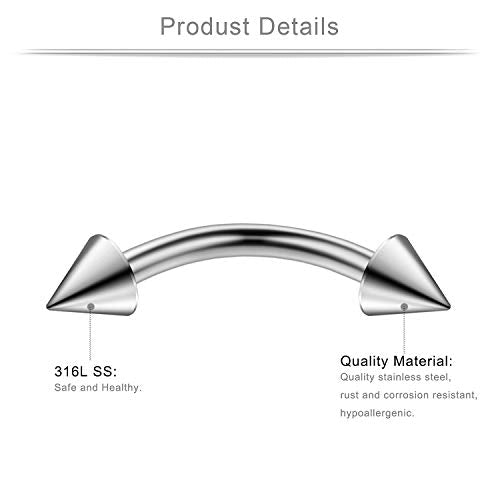 10-16PCS 16G Surgical Steel Eyebrow Ear Navel Belly Lip Ring Body Piercing Jewelry - style: 16PCS - 8mm