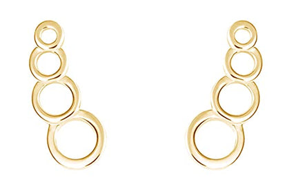 AFFY 14K Gold Plated 925 Sterling Silver Plain Minimalist dainty Stud Earrings Jewelry For Her Women Birthday Gift - color: Ear Climbers