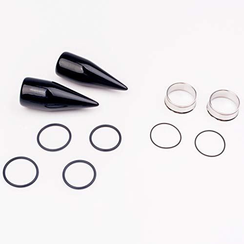 32 PCS 00G - 24mm Ear Taper Kit Gauge Stretching Kit | Hypoallergenic surgical Stainless steel Tapers Tunnels Plugs, body piercing jewelry for women and men - color: Black