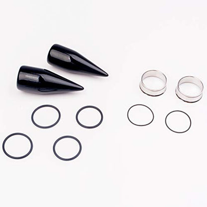 32 PCS 00G - 24mm Ear Taper Kit Gauge Stretching Kit | Hypoallergenic surgical Stainless steel Tapers Tunnels Plugs, body piercing jewelry for women and men - color: Black