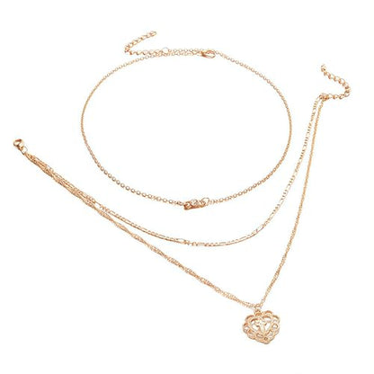 Layered Chain Necklace for Women，Pendant Stackable Jewelry,for Wedding, Party, Everyday Gifts - color: Gold Layered Cross Necklace