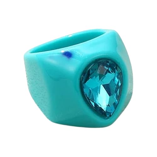 Vintage Resin Acrylic Rhinestone Rings For Women Geometric BLiG Luxury Finger Rings Female Trendy Pumk Goth Exaggerated Gifts