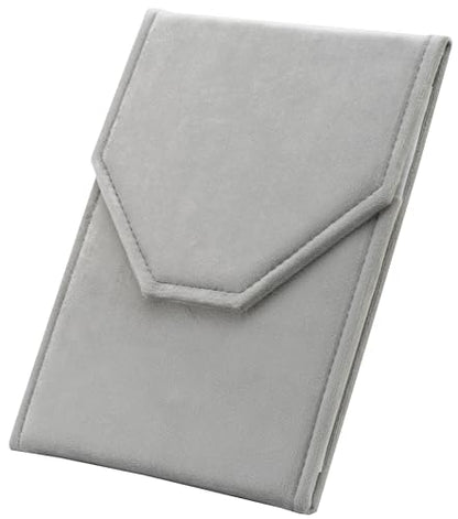 Velvet Necklace Jewelry Travel Folder Storage Display Case (Grey) - color: Grey