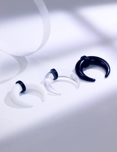 14-00G Ears Gauges Tunnels Plugs for Women Acrylic Buffalo Pincher Ear Gauge Septum Stretching Kit Nose Piercing Kit Earring Expander Stretcher Earrings Piercing Jewelry for Women Men - style: 0G Tapers