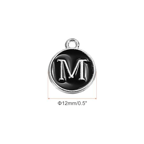 MECCANIXITY Alphabet Enamel Letter Charm Jewelry Charm Pendant for Jewelry Making, Bracelet, Craft - style: M