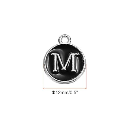 MECCANIXITY Alphabet Enamel Letter Charm Jewelry Charm Pendant for Jewelry Making, Bracelet, Craft - style: M