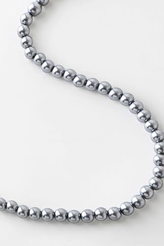 BABEYOND Round Imitation Pearl Necklace Wedding Pearl Necklace for Brides - color: Grey, size: 8mm