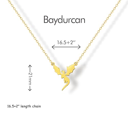 Baydurcan Dainty Gold Necklace for Women Ankh Mom Jesus Sun Star Necklace | 14K Gold Plated Pendant Necklaces Gifts for Friends Sister Mother, Birthday, Christmas, Graduation, Inspirational Gifts - style: Dragon