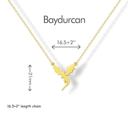 Baydurcan Dainty Gold Necklace for Women Ankh Mom Jesus Sun Star Necklace | 14K Gold Plated Pendant Necklaces Gifts for Friends Sister Mother, Birthday, Christmas, Graduation, Inspirational Gifts - style: Dragon