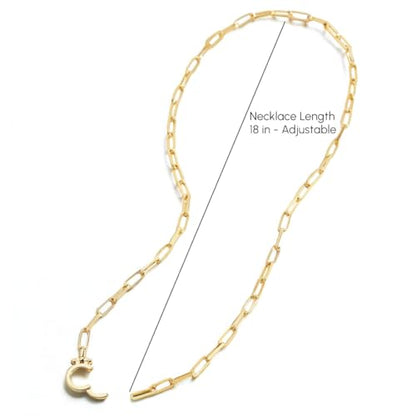 Mint & Lily Paperclip Chain Necklace for Women, Layering | 18K Gold Plated Adjustable Layering Chain Necklace, Hinge Clasp Charmn, Tarnish-Resistant, Waterproof, Jewelry Gift for Her - color: Gold