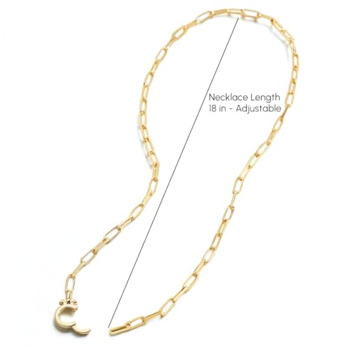 Mint & Lily Paperclip Chain Necklace for Women, Layering | 18K Gold Plated Adjustable Layering Chain Necklace, Hinge Clasp Charmn, Tarnish-Resistant, Waterproof, Jewelry Gift for Her - color: Silver