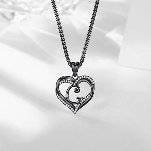 INFUSEU Unique Initial Necklaces for Women Girls Small Heart Letter Jewelry, Meaningful Personalized Gifts - style: G