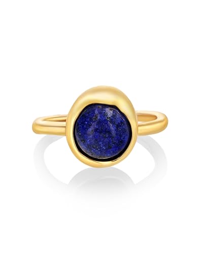 SNGIA 18K Gold Plated Adjustable Open Ring for Women Natural Stone CZ Statement Ring Tiger Eye Emerald Ruby Lapis Black Onyx Turquoise Evil Eye Boho Stackable Cocktail Ring Birthday Gift Jewelry - style: Contemporary