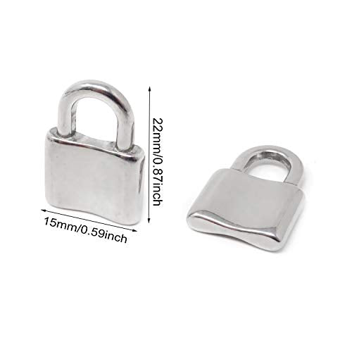 Honbay 20PCS Stainless Steel Silver Lock Pendants Charms for Necklace Bracelet Jewelry Keychain Making