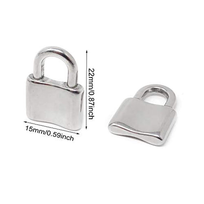 Honbay 20PCS Stainless Steel Silver Lock Pendants Charms for Necklace Bracelet Jewelry Keychain Making