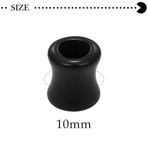 6G-50mm Acrylic Thin Black Gauges for Ear lightweight Tunnels Black Double Flared Ear Flesh Plugs Tunnels Earrings for Women Men - color: 00G = 10mm