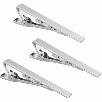 Roctee Tie Clips for Men, 3 Pack Men's Tie Clips Necktie Tie Bars Tie Pins for Men Accessories - style: Silver