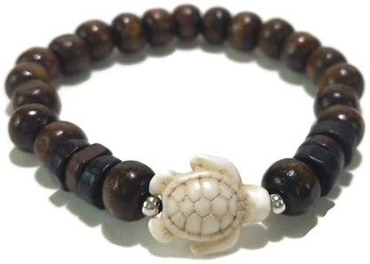 Sea Turtles 8mm Wooden Beads Elastic Stretch Bracelet for Women and Men A-103