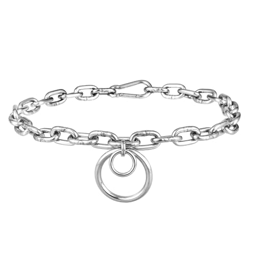 Statement Thick O Ring Chain Choker Stainless Steel Heavy Chunky Chain collar Silver Punk Goth Grunge Alternative Industrial For Women Jewelry - size: 21.2, style: 4MM-1