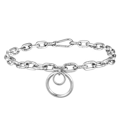 Statement Thick O Ring Chain Choker Stainless Steel Heavy Chunky Chain collar Silver Punk Goth Grunge Alternative Industrial For Women Jewelry - size: 21.2, style: 4MM-1