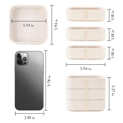 Set of 3 Small Stackable Jewelry Organizer Trays Mini Jewelry Drawer Oragnizer Small Jewelry Display Tray for Necklace Bracelet Rings Earrings and Makeup (White) - color: White