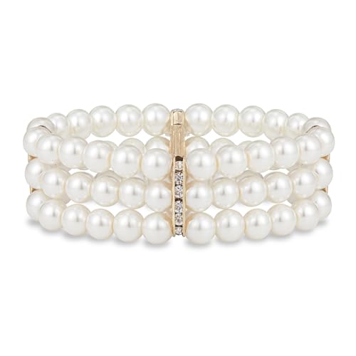 BABEYOND 1920s Flapper Imitation Pearl Bracelet Great Gatsby Pearl Bracelet Roaring 20s Accessories Jewelry Set - style: 3layer-gold