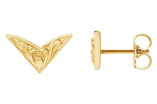 AFFY 14K Gold Plated 925 Sterling Silver Plain Minimalist dainty Stud Earrings Jewelry For Her Women Birthday Gift - color: Sculptural