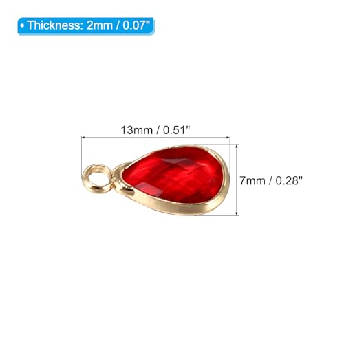 PATIKIL Birthstone Charm Beads Drop Pendant, Handmade Birthstone for Personalized Earrings Bracelet Necklace - color: Red, size: 0.51" x 0.28"
