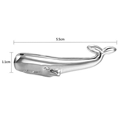 Yoursfs Novelty Marine Animals Tie Clip for Men Shark Whale Unique Cool Personalized Business Tie Bar Pin Jewelry for Valentine's Day Gifts - style: Silver Whal