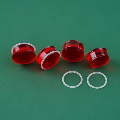 Precise Dimensions Set Color Acrylic O-Ring Ear Plugs Tunnels Gauges Stretcher Piercings Kit - color: Red, size: 23-25mm