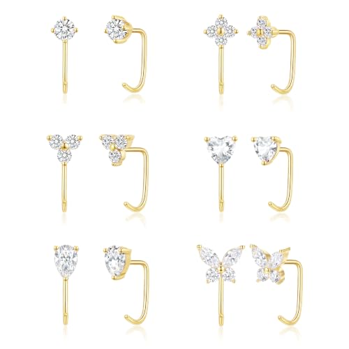 Backless Half Hoop Earrings Gold Silver Stay Close Huggie Hoop Earrings 14K Gold Plated Hypoallergenic Ardant Earring No Back Poke Free Comfort Sleeper Earring for Mutiple Piercing Fit Jewelry Gifts - color: A-GOLD