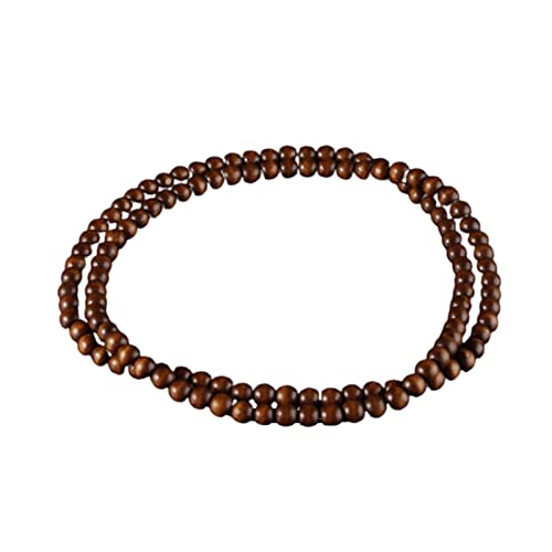 Natural Wood Bead Necklace 8MM Wooden Beaded Chunky Strand Necklaces Handmade Africa Wooden Chain for Women Men Jewelry - color: brown