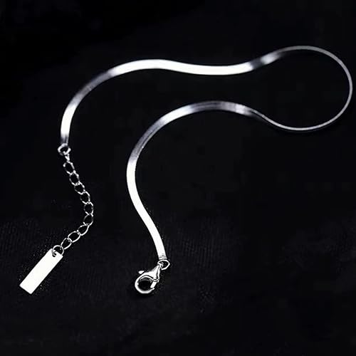 Gold Anklets Bracelets for Women,925 Sterling Silver Waterproof Dainty Heart Anklet Snake Chain Link 14K Gold Plated Non Tarnish Ankle Chain Summer Beach Foot Jewelry Graduation Wedding Gifts - color: Silver
