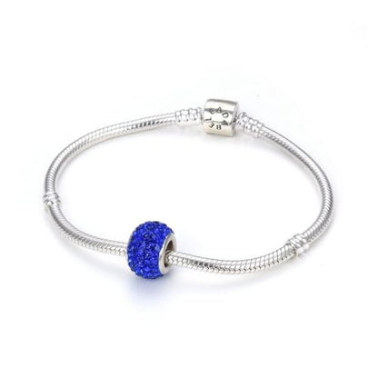 Adabele 1pc Solid 925 Sterling Silver Jan-Dec Birthstone Bead Charm - color: September