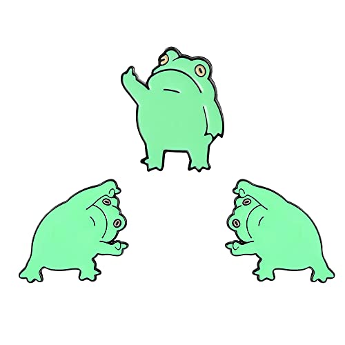 Cute Enamel Lapel Pins Set Brooches Pin Badges Frog Brooch Pins for Backpacks Clothes Bags