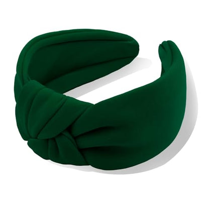 YISSION Green Knotted Headband Wide Headbands for Women Non Slip Head Band Fashion Top Knot Hairband Hair Accessories for Women Girls - color: Green