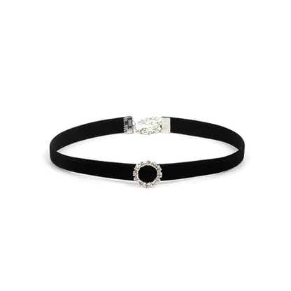 Black Choker Necklaces for Women 90s Red Black Velvet Choker Necklace Thick Thin Chocker Tube Heart Circle Choker Necklace Lace Tatto Collar Necklace Goth Choker Jewelry - style: D3-Black